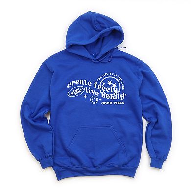 S.W.Smiley Create Freely Live Boldly - Women's Graphic Hoodie