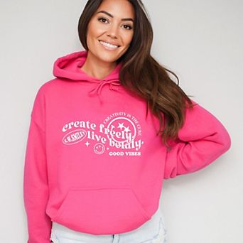 S.W.Smiley Create Freely Live Boldly - Women's Graphic Hoodie