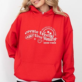 S.W.Smiley Create Freely Live Boldly - Women's Graphic Hoodie