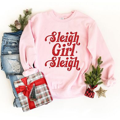 Sleigh Girl Sleigh Sparkle Distressed - Women's Graphic Sweatshirt