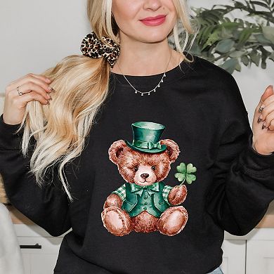 St. Patrick's Bear Clover - Women's Graphic Sweatshirt