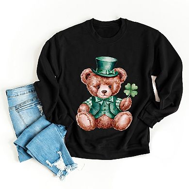 St. Patrick's Bear Clover - Women's Graphic Sweatshirt