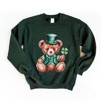 St. Patrick's Bear Clover - Women's Graphic Sweatshirt