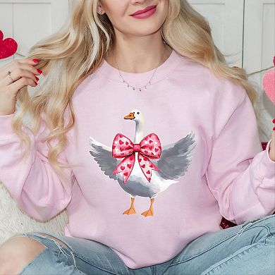 Valentine Goose Coquette - Women's Graphic Sweatshirt