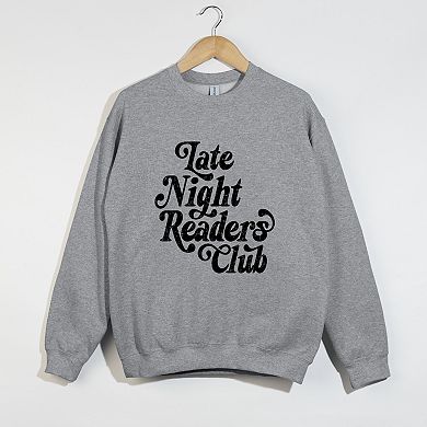 Late Night Readers Club Distressed - Women's Graphic Sweatshirt