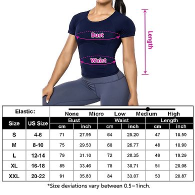 Women's Workout Crop Tops Lightweight Short Sleeve Yoga Athletic Running Shirts