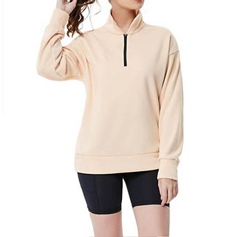 Women's Half-Zip Pullover Relaxed Fit Comfort Long Sleeve Sportswear Top