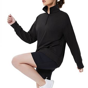 Women's Half-Zip Pullover Relaxed Fit Comfort Long Sleeve Sportswear Top