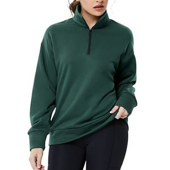 Women's Half-Zip Pullover Relaxed Fit Comfort Long Sleeve Sportswear Top