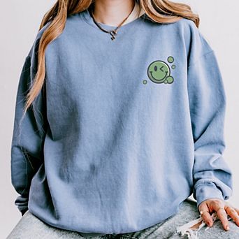 S.W.Smiley Boba - Women's Lightweight Garment Dyed Sweatshirt