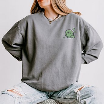 S.W.Smiley Boba - Women's Lightweight Garment Dyed Sweatshirt