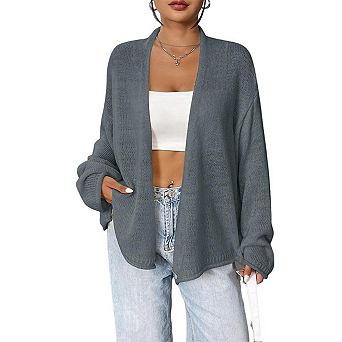 Women's Loose-fitting Thin Knitted Autumn Popular Solid Color Casual Cardigan Sweater