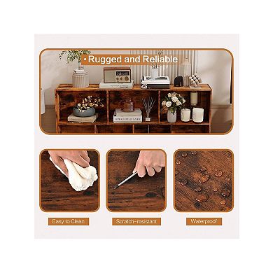 Wooden 3-Tier Open Shelf Bookcase - 10 Cube Storage Organizer