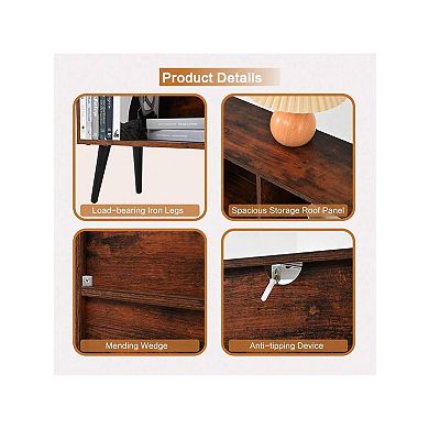 Wooden 3-Tier Open Shelf Bookcase - 10 Cube Storage Organizer