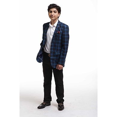 Elie Balleh Boys Slim Fit Wild Plaid Jacket