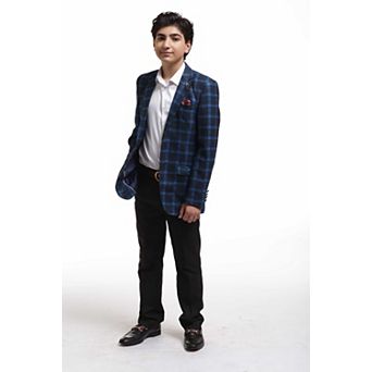 Elie Balleh Boys Slim Fit Wild Plaid Jacket