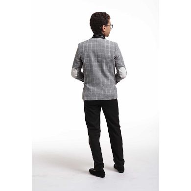 Elie Balleh Boys Slim Fit Checked Blazer