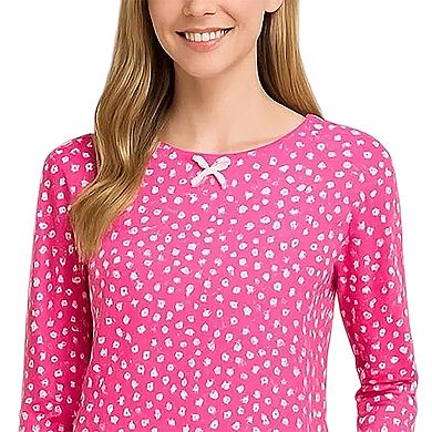 Women’s Long Sleeve Super Soft Knit Pajama Set with Raindrop Print Design