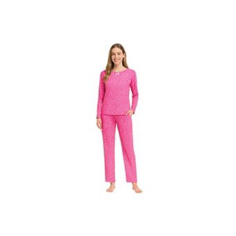 Women’s Long Sleeve Super Soft Knit Pajama Set with Raindrop Print Design