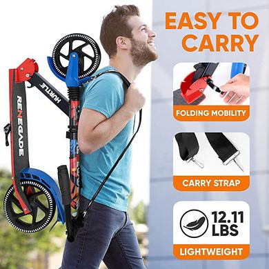 Hurtle Foldable Kick Scooter with Alloy Deck - Graffiti