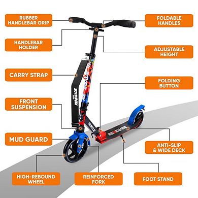 Hurtle Foldable Kick Scooter with Alloy Deck - Graffiti