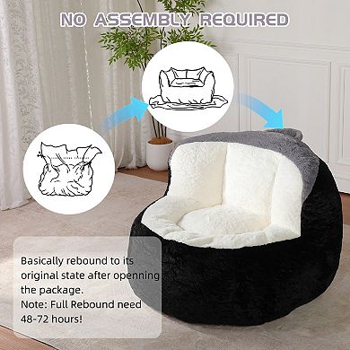 Faux Fur Couch Oversized Bean Bag Chairs For Living Room