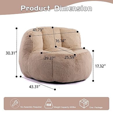 Faux Fur Couch Oversized Bean Bag Chairs For Living Room