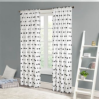 LOVMOR Pom Pom Embellished Curtain Panel 1 pc 63.00Lx50.00Wx0.13H