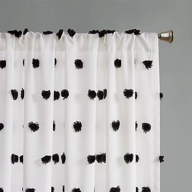 LOVMOR Pom Pom Embellished Curtain Panel 1 Pc 63.00Lx50.00Wx0.13H