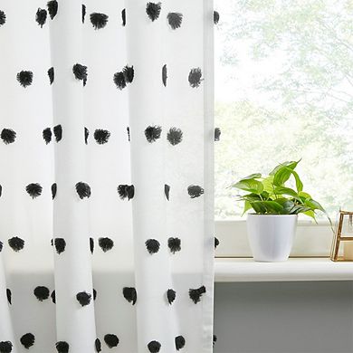 LOVMOR Pom Pom Embellished Curtain Panel 1 Pc 63.00Lx50.00Wx0.13H