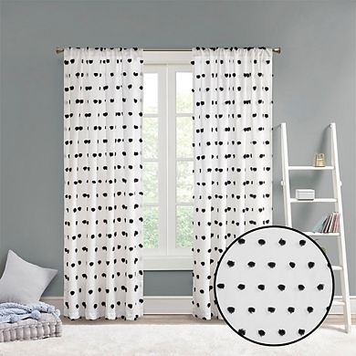 LOVMOR Pom Pom Embellished Curtain Panel 1 Pc 63.00Lx50.00Wx0.13H