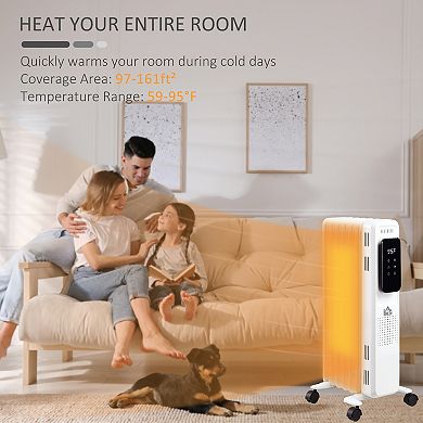 LOVMOR24 inch Electric Space Heater Freestanding 1500W 3 Modes Timer Remote White