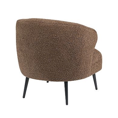 Neda Accent Chair, Soft Boucle, Curved Barrel Back