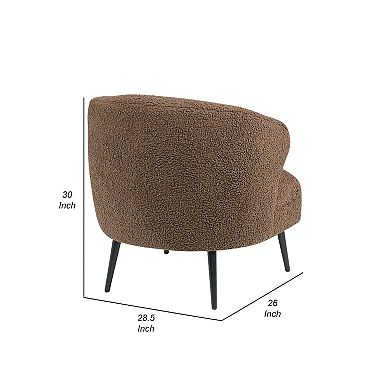 Neda Accent Chair, Soft Boucle, Curved Barrel Back