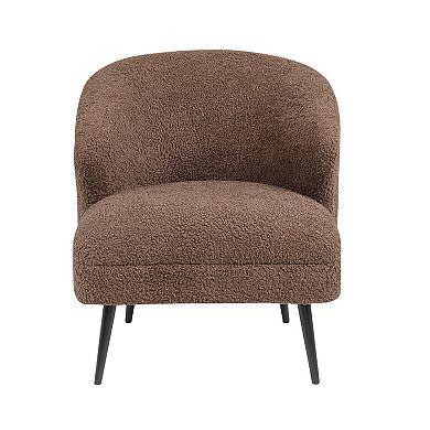 Neda Accent Chair, Soft Boucle, Curved Barrel Back