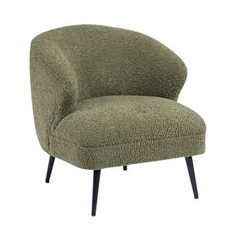 Neda Accent Chair, Soft Boucle, Curved Barrel Back