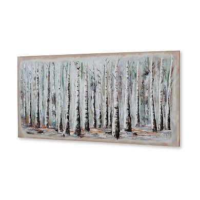 Alp Treescape Wall Art, 30x60, Multi-Colored Hand Painted Canvas