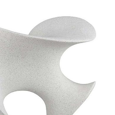Ramya Abstract Accent Decor, Flowing Lines and Curves, White Resin