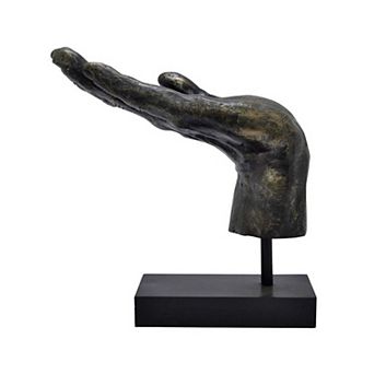 Lizzy Tabletop Decorative Hand Sculpture, Black, Bronze Resin 14 Inch