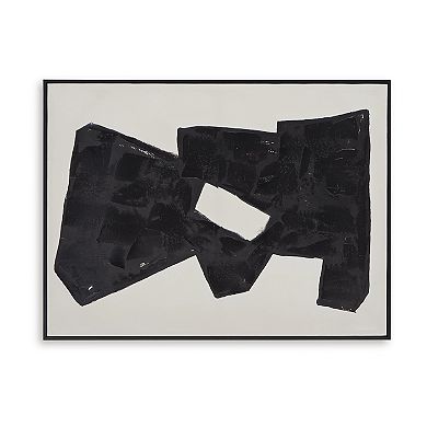 Garcy Wall Art Painting, 30x40, Black and Cream Framed Abstract Decor