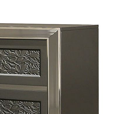 Levi Nightstand, 2 Leaf Molded Framed Drawers, Dark Gray