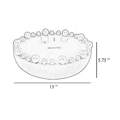 Saul Decorative Bowl, 16 Inch Yellow Ceramic Body, Bubble Design Edges