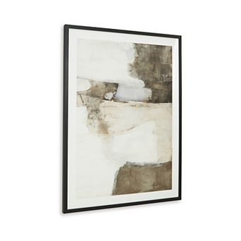 Aldrich Wall Art, 30x40, Acrylic Front, Framed Brown and White Print