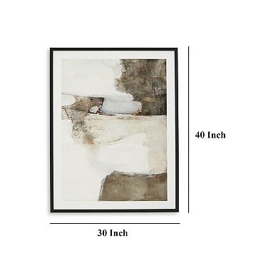 Aldrich Wall Art, 30x40, Acrylic Front, Framed Brown and White Print