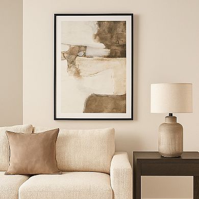 Aldrich Wall Art, 30x40, Acrylic Front, Framed Brown and White Print