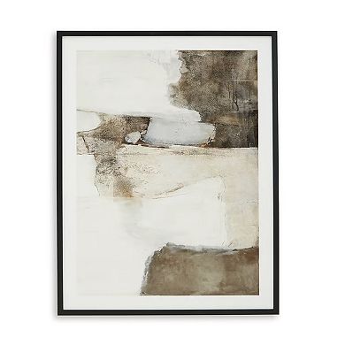 Aldrich Wall Art, 30x40, Acrylic Front, Framed Brown and White Print