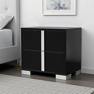 Suni Nightstand, Wood with UV Finish, 2 Drawers