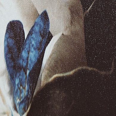 Cruz Floral Wall Art, 40x40 Framed Canvas, Beige, Brown, and Blue