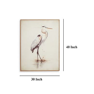 Accent Framed Wall Art Set of 2, 30x40, Painted Canvas of Heron Birds