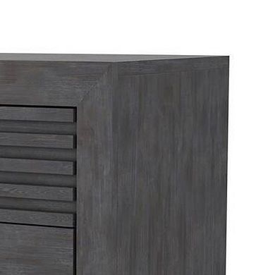 Biom Nightstand, 2 Drawers, Charcoal Brown Solid Hardwood, 24 Inch
